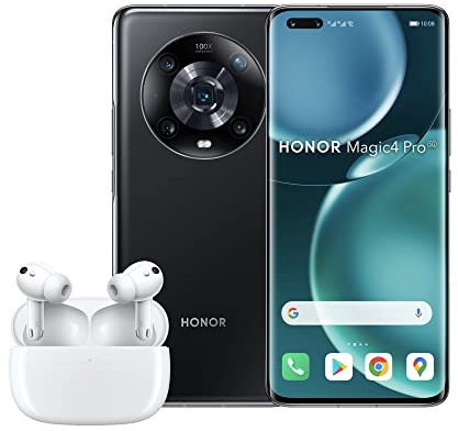 Honor Magic4 Pro - 5G Smartphone - 8+256GB, Schermo Curvo da 6,81 Pollici e 120 Hz, Processore Snapdragon 8 Gen 1, Tripla Fotocamera da 50 MP, SuperCharge da 100W, NFC, Android 12, Midnight Black