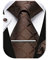 HISDERN hommes marron Plaid cravate mouchoir bouton de manchette pince à cravate ensemble formel fête de mariage cadeaux
