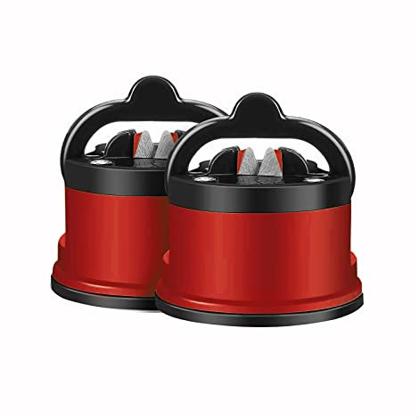 EUROXANTY Afilador de Cuchillos con Ventosa | Afilador seguro | Afilador fácil de utilizar | 5 Cm de Alto x 7 Cm de Diámetro | Pack de 2