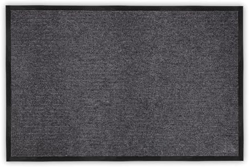 ZOLTA Fußmatte außen und innen - Schmutzfangmatte waschbar - Fussmatte aussen - Türmatte rutschfest - Rutschfester Fußabtreter - Schuhmatte Haustür - 120x240 cm Grau