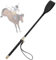 CGJIANG Reitgerte, Kunstleder-Optik, Schwarz, Reiterpeitsche, Reitstab zum Zug von Pferden und zum Reiten, 45 cm