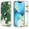Losvick iPhone 13/14 Case - Floral Flower Transparent Pattern Hard PC + Shockproof Protective TPU Case for Girls and Women - 6.1 Inch (Jasmine)