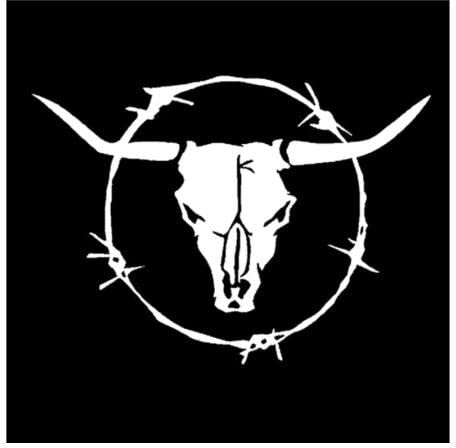 GAETOYEN Autoaufkleber Hund Personalisiert 15 cm X 10,9 cm Longhorn Stier Schädel Stacheldraht Kuh Vinyl Aufkleber Dekor Auto Aufkleber Schwarz/Silber Css1A3495