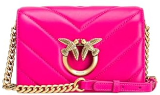 Pinko LOVE CLICK MINI SHEEP NAPPA BI, LOVE CLICK MINI MOUTON NAPPA BI femme, N17Q_PINK PINKO-ANTIQUE GOLD,