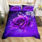 Lila Rose Bettwäsche 135x200cm Galaxis Blume Bettwäsche Mädchen Blüte Rose Bettbezug Set für Damen Frauen Jugendliche Flpral Bettwäsche Set Romantisch Digital Bedruckt Luxuriös, mit 1 Kissenbezug