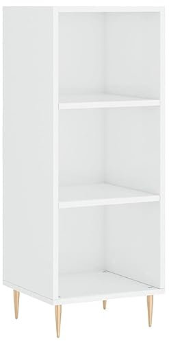vidaXL Sideboard, Kommode mit viel Stauraum, Mehrzweckschrank Anrichte für Wohnzimmer, Schrank Beistellschrank, Hochglanz-Weiß Holzwerkstoff
