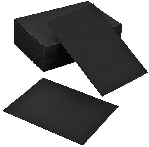100 Stück Blanko Papier Karten, 15x10cm Memory Wort Karton, Leere Grußkarten Mitteilungs Karte A6, 350g/m² Kraftpapier, Memory Wort Karton Namenskarten für Geschenkanhänger Botschaft (Schwarz)