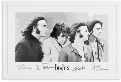 YBRAVO The Beatles Signed Poster Dekorative Malerei Leinwand Wandkunst Wohnzimmer Poster Schlafzimmer Malerei,Wandkunst Bilddruck Moderne Familienzimmer Dekor 08x12inch(20x30cm)