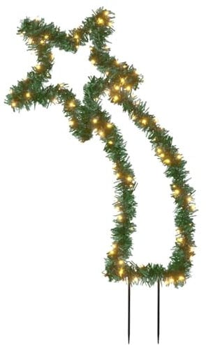 vidaXL Sternschnuppe, Weihnachtsbeleuchtung mit Erdspießen 115 LEDs, Wasserdicht LED Gartenstecker mit 8 Beleuchtungsmodi, Beleuchtet Weihnachtsdeko Stern, 89 cm