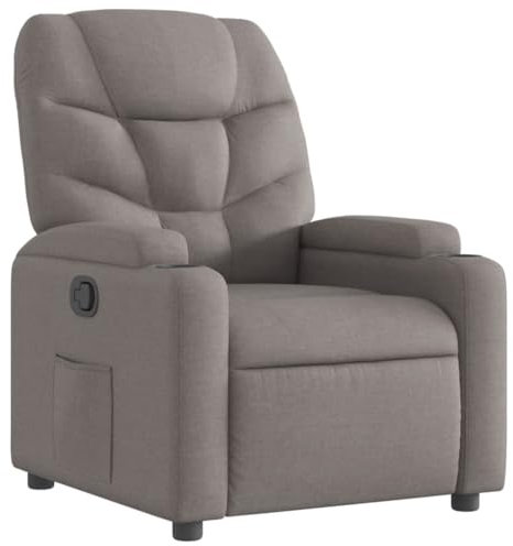 vidaXL Relaxsessel, Sessel mit Liegefunktion, Fernsehsessel Verstellbare Rückenlehne, Liegesessel Ruhesessel Polstersessel, Taupe Stoff
