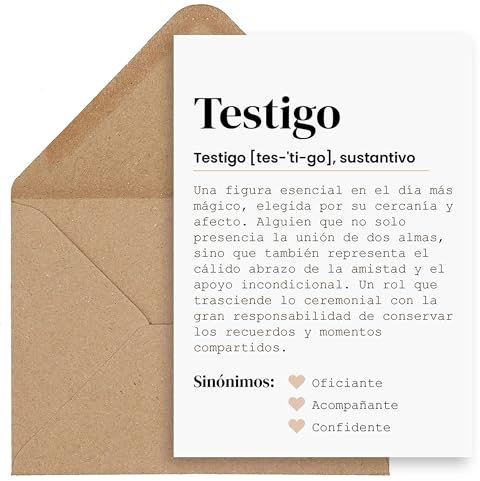 CONTRAXT Tarjeta regalo original Testigo de boda. Tarjeta o postal idea especial regalo original para petición testigos de boda hombre mujer amigo amiga