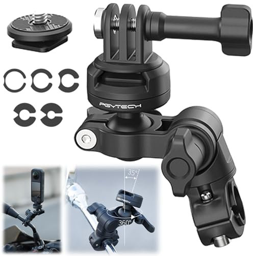 Honbobo Motorrad Mount für GoPro 13/DJI Osmo Action 5 Pro/DJI Osmo Pocket 3/Insta360 X5/Insta360 GO 3S/Insta360 X4/X3/GoPro 12 11/DJI Osmo Action 4 3 Rückspiegel Halterung Schnellspanner Adapter