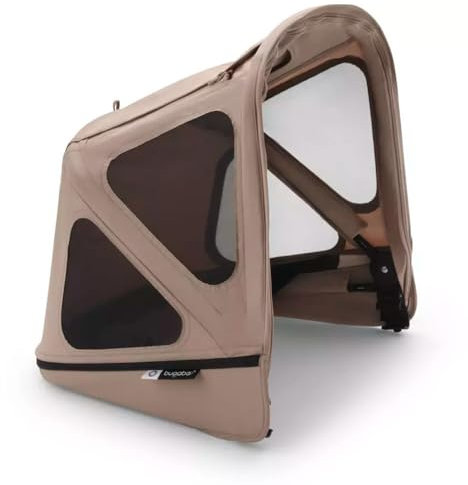 Bugaboo Donkey Breezy - Toldo para el sol, extensible para mayor cobertura y protección solar óptima, repelente al agua, compatible con todos los cochecitos Bugaboo Donkey, color gris pardo duna