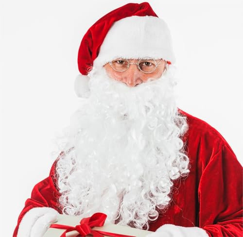 2 in 1 - Nikolausbart Set - als Verkleidung für Weihnachtsmann - Weihnachtsmannbart - Nikolausbart + Perücke Santa - Weihnachten unisize