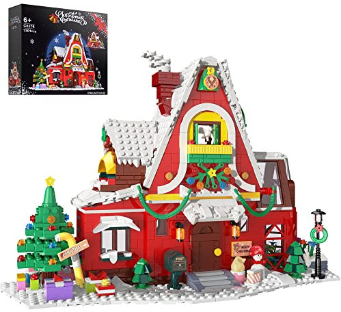 Booyuer 2024 Natale Kit di Friends Casa Up Costruzione, 1301 PCS Casa in Inverno con Giocattoli da Città e City Appartamento con Albero di Natale/Pianta di Fiori, Regali per Bambini e Bambine 6+