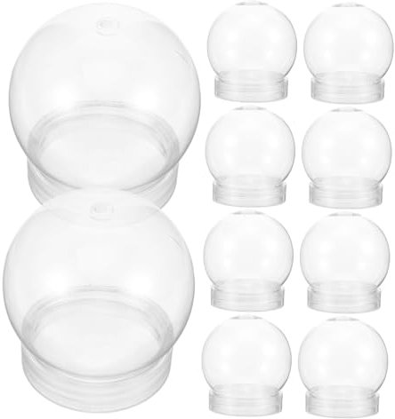 WATIIFUFU 2 Sets Kunststoff-schneekugeln Zum Basteln Mini-schneekugeln Mit Schraubverschluss Schneekugel Für Mädchen Jungen Und Mädchen 10 Stück * 2
