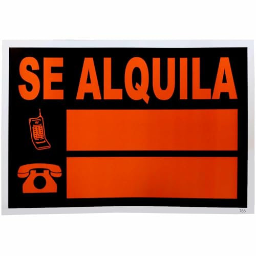 TECHZOCO Cartel Se Alquila, Placa alquilo piso, Señal Se Alquila Local, PVC Resistente, Reflectante, Medidas 73 cm ancho x 50 cm alto, Apto para lugares públicos, zonas de exterior y obras