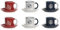 CAFE SET 6 GRES 11X11X2 90ML, GRABADO AZUL