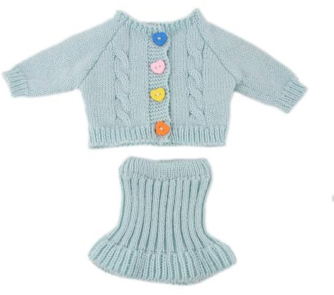 Codulu 18 Zoll amerikanische Puppenkleidung-Jacke Pullover Rock Winterkleider Zubehör für 43-46cm Puppen-Mädchen Puppen-2 Teile/Set-Blau