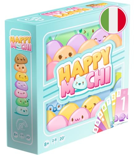 Asmodee - Happy Mochi - Italienisch - süßes Kartenspiel zum Spielen mit der ganzen Familie, handillustriertes Spiel im Kawaii-Design, ab 8 Jahren für 2-6 Spieler, 20 Minuten