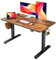 FEZIBO Height Adjustable Electric Standing Desk, 120 * 60 cm, Sit Stand Home Office Desk with Splice Board, Black Frame/Nature Brown Top