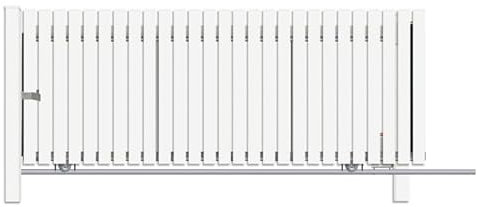 BAUER - Schiebetor Bausatz Bodengeführt zum Aufschrauben H=80cm, B=430cm, mit Antrieb, Weiß