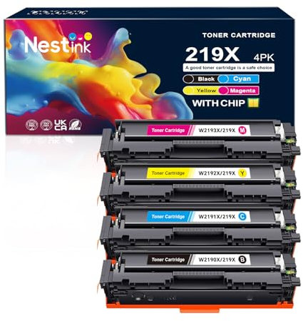 Nestink 219X (Mit Chip) MFP 3302FDWG Toner, Kompatible für HP 219A 219X Tonr Set, für HP Color Laserjet Pro MFP 3302SDWG 3302FDN 3302FDW 3302SDW 3302FDNG 3302FDWG 3202DN 3202DW W2190X ( Hohes Volumen)