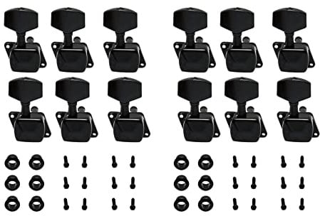 Blmirror 12Pcs String Tuning Pegs Machine Heads Tuners Right Hand Electric Acoustic Guitar Parts Replacement
