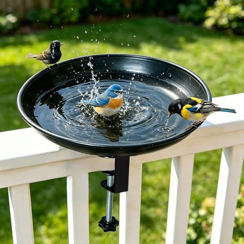 Vogeltränke, Vogeltränke Balkon, Metall Vogelbad Balkon, Vogelbad Garten Halterung, Vogel Futterspender, Vogelbeobachter Gartendekoration