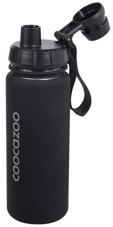 coocazoo Tritan-Trinkflasche, schwarz, Drehverschluss, aus Tritan, für Schule & Freizeit, für kohlensäurehaltige Getränke geeignet, recyclebar, 750 ml