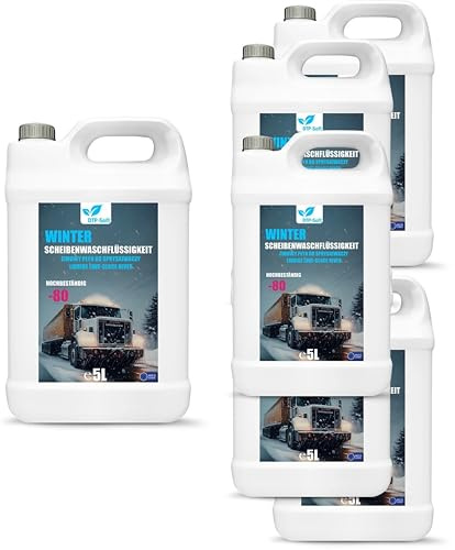 Winter Scheibenfrostschutz bis -80°C 30L/6x5 liter - Frostschutz Scheibenwaschanlage fertig gemischt - Klarsicht Scheibenreiniger für Auto entfernt Salz und Schmutz