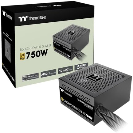 Thermaltake Toughpower GX3 SE 750W | ATX 3.0 | PCIe Gen 5 | 80 Plus Gold | Non‑Modulares Netzteil