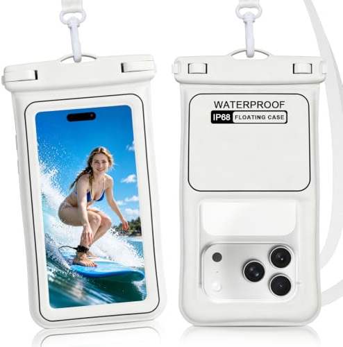DANZHANG wasserdichte Handyhülle IPX8 Schwimmfähig mit Innentasche 2er Set | Verstellbares Umhängeband mit Touchscreen,für iPhone 17/16/15 Pro Max, Samsung S26/S25, bis 7,5 Zoll,Pool & Strand