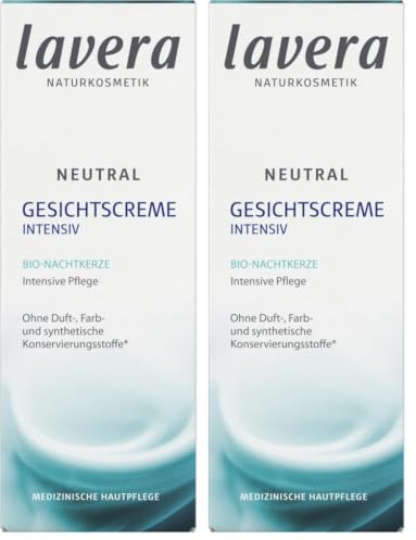 lavera Neutral Gesichtscreme - Bio Nachtkerze - Intensive Pflege - Beruhigt gereizte Haut - Neurodermitis - Medizinische Hautpflege - Bio Pflanzenwirkstoffe - Naturkosmetik - Gesichtspflege,1 × 50 ml