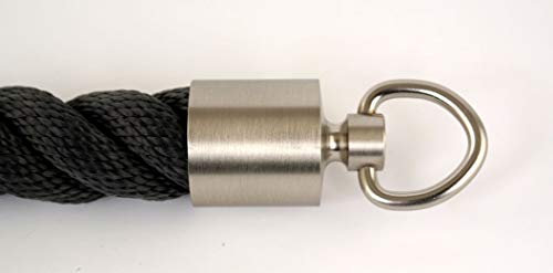 Unbekannt Seilendhalter Seilkappe Seilendkappe Nickel matt mit Ring für 28mm - 30mm Handlaufseil/Absperrseil