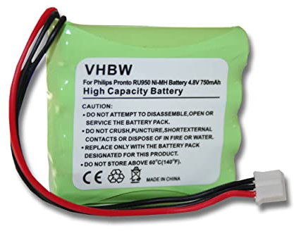 vhbw Akku kompatibel mit Marantz RC5200, RC5400, RC9200, RC9500, TS5200, TSU3000, TSU3500 Fernbedienung Remote Control (750mAh, 4,8V, NiMH)