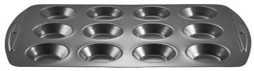 LAKELAND Bakeware 12 Hole Shallow Bun & Small Yorkshire Pudding Tin - Round