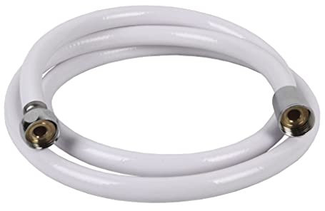 Cofan Flexo de Ducha | Fabricado en PVC | Color Blanco | Racores de Latón | Longitud 1,5 | Rosca 1/2 Universal