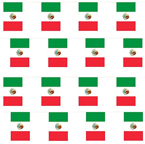 Bandera mexicana de 33ft, 10m de bandera internacional, tamaño grande, 20x30cm, banderines para deportes de fútbol en todo el mundo con banderas de euro, bandera para colgar en el jardín