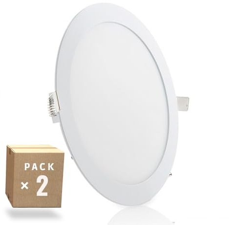 Pack 2 Placas LED 20W 2000Lm 6000ºK Circular 40.000H [GR-RDP15-20W-CW-PK2-AP] | Greenice
