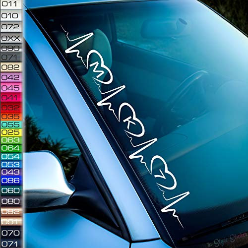 Auto Frontscheiben Aufkleber Motiv Pulsschlag MK 7, Auto-Aufkleber Frontscheibe, Heckscheibe, Seitenscheibe oder als Seitenaufkleber. der Tuningsticker in Bester Qualität für Dein Auto