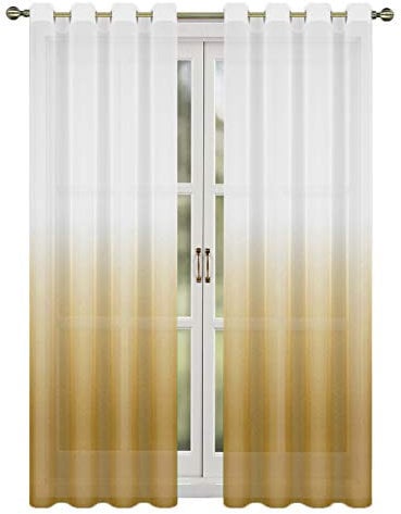 Inox Trade Ombre Vorhang ÖSEN Gardine Dekoschal Deko ÖSENSCHAL Farbverlauf Ösenvorhänge 145x250