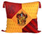Elbenwald Harry Potter Kissen mit Quasten im Gryffindor Design mit gesticktem Wappenpatch in den Hausfarben rot gelb 48 x 48 cm