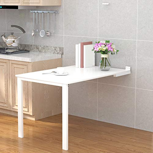 KDDEON Invisible Wall Mounted Drop-Leaf Floating Folding Table,Multi-Function Home Office Workbench,Kitchen Dining Table,Convertible to Wall Painting,Computer Desk,with Screws (90x60cm/35.5x24in)