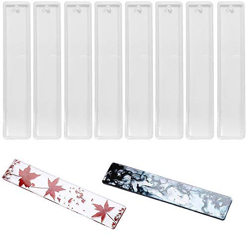 Daimay 8 Stück Rechteck Silikon Lesezeichen Schimmel Form Satz Silikonform Resin Schmuck Anhänger Gießform DIY Handwerk Machen Epoxy Harz Silikon Transparente Form