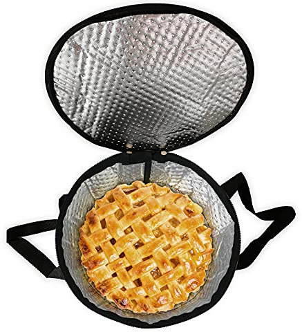 KiwiPack Insulated Round Pie Carrier for Cakes, Pies, Plated Food, Casseroles | Thermal Reusable and Cooler Bag for Picnics