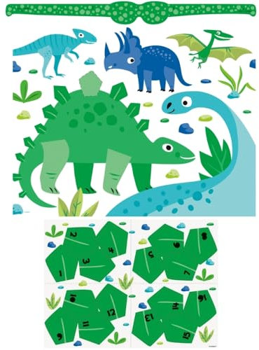 Unique 78319 Prähistorische Dinosaurier-Augenbinde, Aktivitätsspiel-Set, Mehrfarbig, M