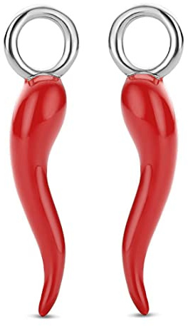 Ti Sento Milano Damen-Creolen 925 Silber mit Stein 32016995, Einheitsgröße, Unkostbare Metalle, Kein Edelstein
