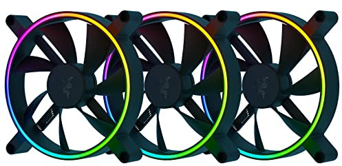 Razer Kunai Hydraulic 140MM aRGB PC Fan: Quiet, Powerful aRGB Fans - PWM Fan Controller Support - Powered by Razer Chroma RGB - 3 Fans