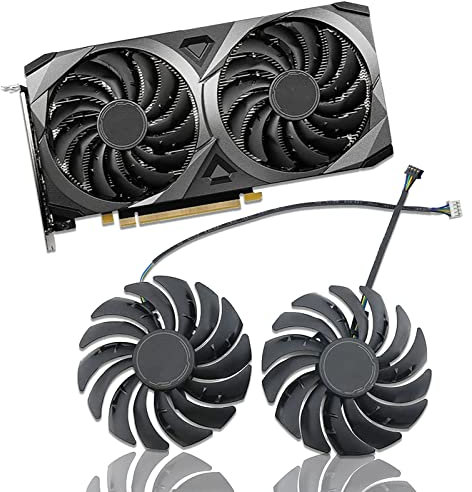 Dotodo 95MM PLD10010S12HH GPU Lüfter für Grafikkarte Kühler für MSI RTX 3070 3060 VGA DC 12V 0,40A RTX 3060 Ti VENTUS 2X OC Lüfter Ersetzen Sie Den Kühler (Grafikkartenlüfter-AB)